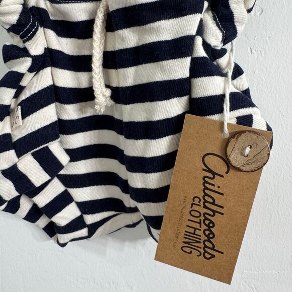 Childhoods Clothing Black & White Striped Romper Shortie Size 18-24 Months New - Picture 2 of 5